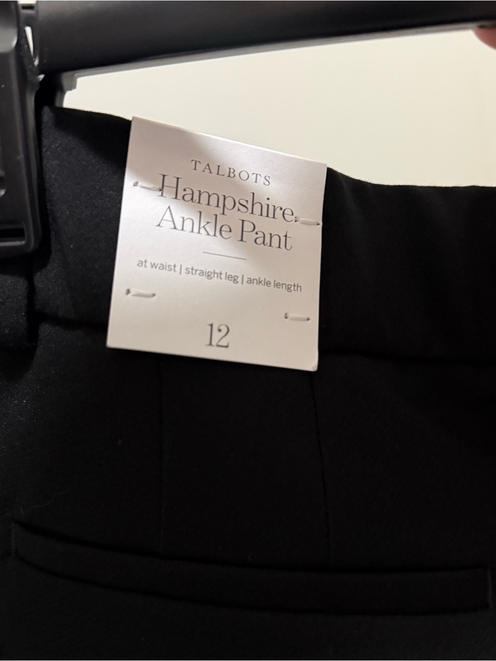 Talbots Hampshire Ankle Pant in black NWT size 12 - Picture 5 of 8